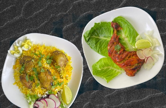 Any Biryani with one Tandoori leg